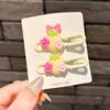 Nuevo Lindo Clip Lateral de Fresa con Flor Dopamina Pinza de Pato Pinza para el Cabello de Dibujos Animados Japoneses Clip Suave Lindo para Flequillo de Estudiante