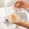Taça de sobremesa de vidro Copo de sabor transparente com tampa Fruta Ninho de pássaro Tigela Creative Sugar Water Bowl Silver Ear Mingau Bowl Delicado copo de sopa