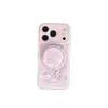 Funda para Teléfono Móvil Sanrio de Cuadros Rosas Lindos con Dibujo de Manzana para 17Promax Adecuada para 16Pro Magnética Doble Capa 15Pro14