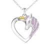 50% de descuento Unicornio Creativo Grabado de Nombre DIY Moda Europea y Americana Colgante Regalo para Amigos y Hermanas Collar de Corazón Colorido para Mujeres