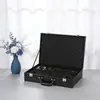 Caja de Embalaje para Copas de Vino, Caja de Almacenamiento para Dispensador de Vino, Caja Portátil de Piel Sintética con Forro Estampado en Oro, Caja de Regalo de Alta Gama con Algodón Perlado, Caja de Exhibición