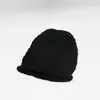 Chapéu de Lã Feminino Estilo Coreano Chapéu de Pelo Tricotado Novo Estilo Europeu e Americano Chapéu Plissado da Moda Touca de Confinamento Feminina para Aquecimento