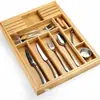 Caja de almacenamiento de utensilios de cocina de madera cajón de cocina con compartimento caja de almacenamiento para palillos de madera caja de almacenamiento caja de almacenamiento para cuchillos y tenedores