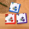 Pañuelo Retro Estampado de Algodón Puro para Mujer de 28 cm, Estilo Vintage, Pañuelo Nostálgico, Delgado, Absorbente, Toalla de Mano para Secar el Sudor 100% Algodón