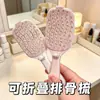 [Bestseller famoso en Internet] Peine portátil y plegable de cerdas de jabalí, diseñado para mujeres, para crear volumen y alisar el cabello