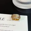 Anillo Rotatorio de Doble Capa con Microincrustaciones de Circonita Elegante de Alta Calidad Moderno Anillo de Dedo Versátil Anillo de Dedo Ancho de Lujo Ligero para Mujeres