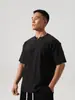Gola V gola redonda manga curta masculino plus size solto listrado ao ar livre fitness lazer esportes corrida ombro manga curta T-shirt estilo coreano