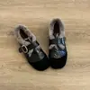 Sapatos Rasos Quentes com Forro de Lã para Mulheres, Moda Tendência Outono e Inverno 2026 Mary Janes Loafers Peludos