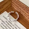 Anel Kaiming S925 Prata Esterlina Design de Nicho Oval Irregular Escovado para Mulheres, Toque de Luxo Leve de Alta Qualidade, Anel Aberto Ajustável, Moderno
