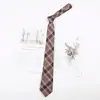 Corbata Marrón Camisa Oscura para Estudiantes Varones, Estilo Universitario, Rayas Color Café Retro Corbata de Lazo JK Decorativa Sin Corbata, Accesorio para Mujer
