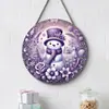 Adornos Navideños Creativos Transfronterizos Artesanías de Madera Cartel Redondo para Puerta Serie Colgante de Madera 20Cmos Colgante
