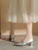 Zapatos Mary Jane de Tacón Grueso para Mujer 2025 Otoño Nuevo Superficie Suave Boca Baja Punta Cuadrada con Falda Versátiles Zapatos de Mujer de Tacón Medio