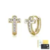 Pendientes de Plata S925 en Forma de Cruz con Piedras de Moissanita Completas, Suministro Directo de Fábrica, Pendientes Populares de Estilo Europeo y Americano