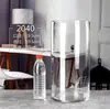 Vaso de Vidro Cilíndrico Transparente Branco para Arranjo de Flores, Decoração de Bar, Centros de Mesa de Casamento, Vaso de Bambu Hidropônico e Outros Usos