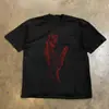 Camiseta de manga corta suelta de seda de leche, ajuste slim, nicho, estampada a mano, top de verano para pareja, estilo ins