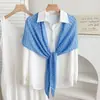 Bufanda triangular de punto calado de color liso con lentejuelas, chal multipropósito, se puede usar como cobertura de espalda con una camisa, bufanda versátil de seda helada