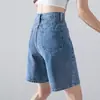 Shorts de Mezclilla para Mujer, Estilo Delgado de Verano, Nueva Tendencia Ins de Calle Alta 2026, Cintura Alta, Pierna Ancha Suelta, de Longitud Media