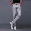 Pantalones casuales de primavera y verano para hombre, pantalones rectos para hombre, talla grande juvenil, estilo coreano, ajustados, color liso, negros, finos y modernos.