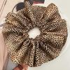 Estilo coreano leopardo impressão de cetim grande corda de cabelo outono e inverno novo alto sentido intestino grosso anel de cabelo temperamento baixo rabo de cavalo cabeça anel