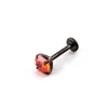 Aretes de Titanio F136 con Circonita Negra Chapada, Piercings de Labio, Barra de Rosca Interna G23, Joyería para Perforación de Cartílago