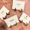 Pendientes de Aro Color Café Maillard para Mujer 2025 Nuevos Populares Otoño e Invierno con un Toque de Lujo Ligero y de Alta Gama