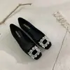 Sapatos de Salto Grosso Estilo Francês com Strass Elegantes de Bico Quadrado para Mulheres, Novo 2026 Primavera e Outono Sapatos de Trabalho de Alta Qualidade Pretos