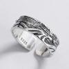 Anillo Canghai de Plata Esterlina s925 para Mujer Estilo Coreano Dongdaemun Retro Patrón de Ola Antigua Estilo Frío Anillo Personalizado de Moda