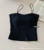 3006# Nuevo Encaje Patchwork Atmósfera de Moda Espalda Descubierta Tirantes Huecos Almohadilla para Pecho Deseo Puro Chica Picante Top Sutil