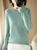 Suéter feminino fino de tricô personalizado de fábrica, gola redonda, cor sólida, pulôver, elegante, estilo curto, blusa de manga comprida, suéter feminino