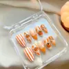 30 Piezas de Decoraciones para Uñas con Arte de Uñas Populares Transfronterizas de Forma Almendrada para Otoño e Invierno con Hojas de Arce de Acción de Gracias, Calabazas, Pedrería Aplicada a Mano y Piezas de Uñas de Estrella de Mar