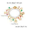 Pulsera con Colgante de Estilo Navideño Nuevo Estilo Transfronterizo Europeo y Americano con Tarjeta de Papel Árbol de Navidad Papá Noel Adornos Manuales Pulsera Extensible