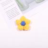 Venda quente flor crochê acessórios de flores roupas decoração DIY bonito cor leite algodão 4cm cinco pétalas flor puff mão crochê flor