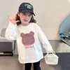 Camiseta Básica de Cuello Redondo para Niñas, Nueva Moda Otoño 2026, Top Infantil de Algodón Puro con Mangas Largas para Niños Mayores