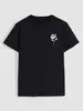 Camiseta Estampada de Rosas para Hombre, Casual, Cuello Redondo, Manga Corta