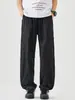 Pantalones de senderismo de seda de hielo de secado rápido, soft shell para hombre, verano, finos, retro americano, rectos, tipo cargo, holgados, de pierna ancha
