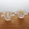 Suporte de Vela Transparente Espesso Recipiente para Aromaterapia Ornamentos de Decoração Simples Moderna Suporte de Cera de Vidro de Uso Duplo