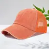 Chapéu de Malha Lavado Vintage de Verão com Logo Personalizado Estilo Coreano Proteção Solar Chapéu de Sol Respirável Fresco para Exterior Boné