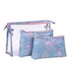 Bolsa de Cosméticos de PVC Transparente de Tres Piezas Bolsa de Almacenamiento para Artículos de Aseo Portátil Impermeable y a Prueba de Polvo Traje de Viaje