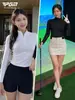 2026 Golf Moda Femenina Top de Verano de Media Cremallera Ajustado Conjunto de Ropa de Manga Larga con Adorno de Encaje