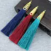 9.5cm Aleación Pagoda Borla Poliéster Brillante Suave Fleco Accesorio Placa de Pecho de Vestuario Antiguo Hanfu Colgante de Estilo Antiguo
