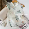 Chaleco de Verano 2026 Nuevo Estilo Chino Estilo Nacional para Mujer con Cuello Alto, Bordado Pesado, Abotonado, Chaleco de Alta Gama Retro..