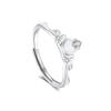 Rueda de la fortuna original caballero princesa pareja anillo fluorescente todo partido nicho sentido de alta gama S925 plata de ley joyería luminosa