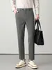 Pantalones Casuales Gruesos Versátiles de Moda para Hombre Otoño/Invierno 2026, Pantalones Rectos Ajustados para Hombre, Pantalones de Vestir Gruesos con Forro Polar Otoño/Invierno