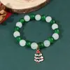 Pulsera de Estilo Navideño de Amazon Transfronteriza Joyería Cristal Heterosexual con Cuentas Pulsera para Mujer Joyería de Mano Navideña Venta al por Mayor