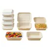 Caixa de Refeição Descartável de Polpa Biodegradável Ecológica Caixa de Almoço Personalizável Caixa para Fast Food Caixa de Almoço com Compartimento com Tampa Caixa para Levar