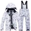 Novo conjunto de esqui infantil grosso e quente de duas peças para meninos e meninas