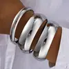 Set de Pulseras Metálicas de Paisaje Transfronterizo Más Vendido en Europa y América, Set de 3 Piezas, Pulsera Ancha Única y Exagerada