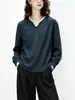Camisa 100% lino estilo francés para mujer, nuevo top holgado otoño 2026, ropa de mujer con un toque de alta gama, camisa de mujer