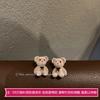Lindos pendientes de oso flocado, pendientes de niña dulce de dibujos animados, pendientes de orejas de peluche rojas de Joker Net