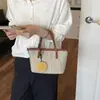 Bolsa Tejida de Paja Estilo Coreano Gran Capacidad Madre-Hijo Nuevo Llegado Primavera 2026 Bolso Tejido de Nicho Elegante Bolso Tote de Hombro Único para el Resort